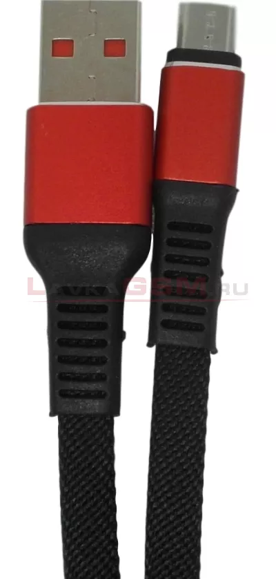 USB Кабель для micro USB "Mi-Digit" M40, в нейлоновой оплетке, усиленное соединение кабеля с коннектором, плоский, 2.4A