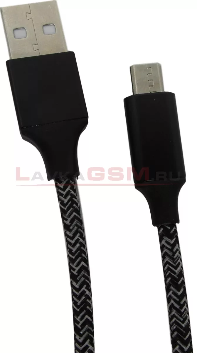 USB Кабель "Mi-Digit" micro USB 2,4A в нейлоновой оплетке, 2 метра