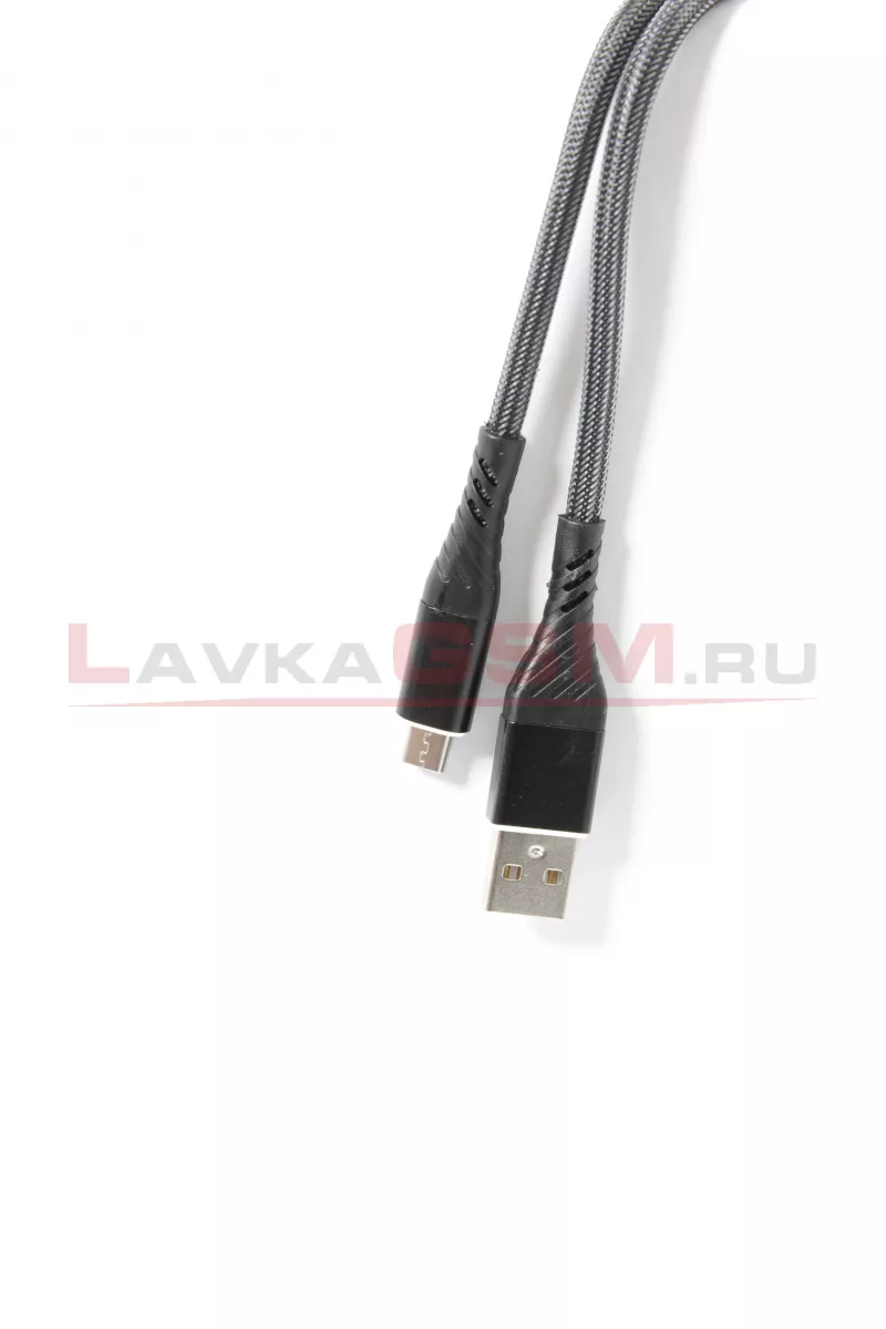 USB Кабель для micro USB "Mi-Digit" M300 в нейлоновой оплетке, усиленное соединение кабеля с коннектором, 2.4A, 1 м.