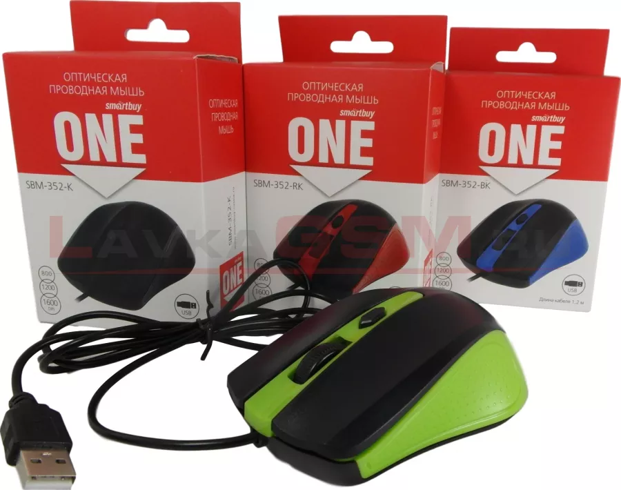 Мышь проводная Smartbuy ONE 352 (SBM-352-K) черная Мышь проводная Smartbuy ONE 352 (SBM-352-K) черная