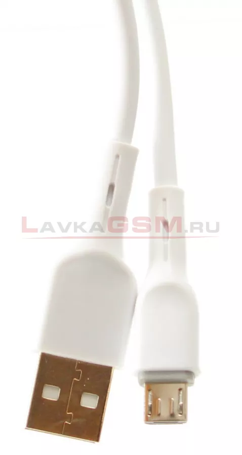 USB Кабель "Mi-Digit" M195 micro USB 2A Silicone (Супермягкий, не "дубеет" на морозе) Белый, 1 метр